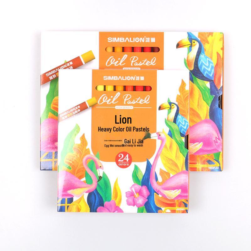 Масляные мелки Lion Heavy Color - 24 или 36 цветов для ученического и детского творчества.