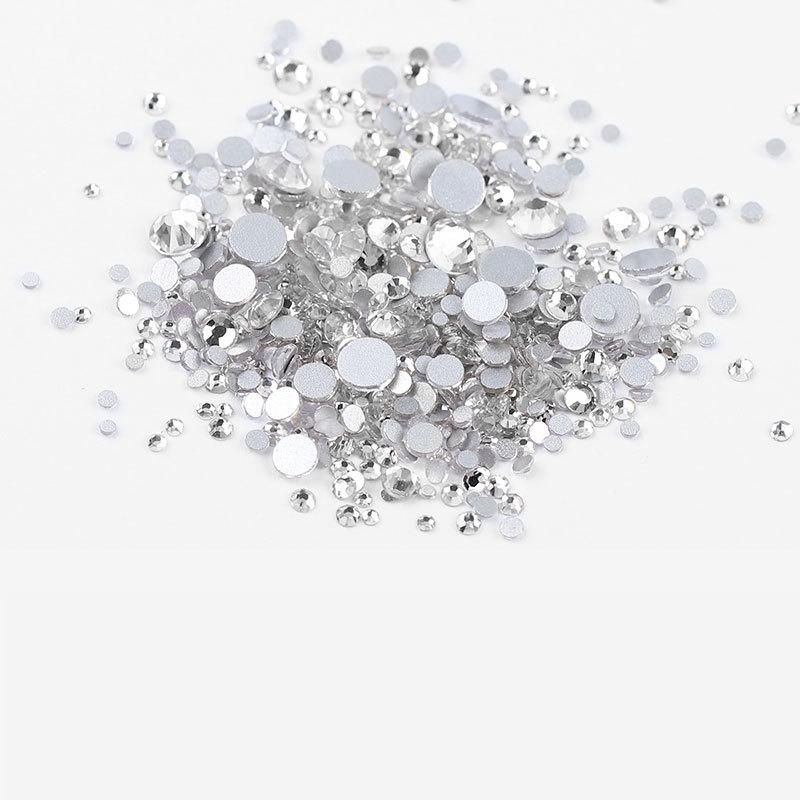 1440 шт. плоских кристаллов AB в упаковке оптом SS3-SS20 прозрачные стразы AB для дизайна ногтей