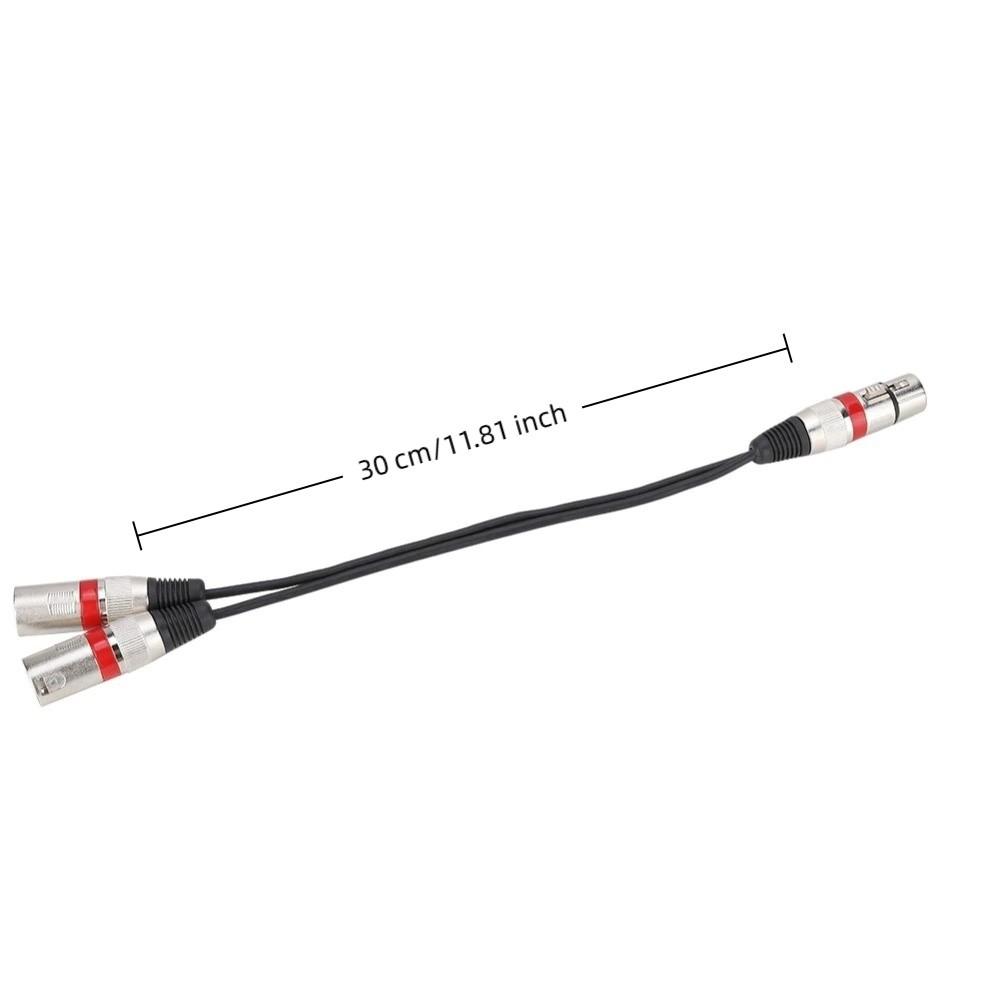 30cm Length Audio Mic Extension Cable Zinc Alloy Plug XLR Splitter Cable for Canon For Mixers