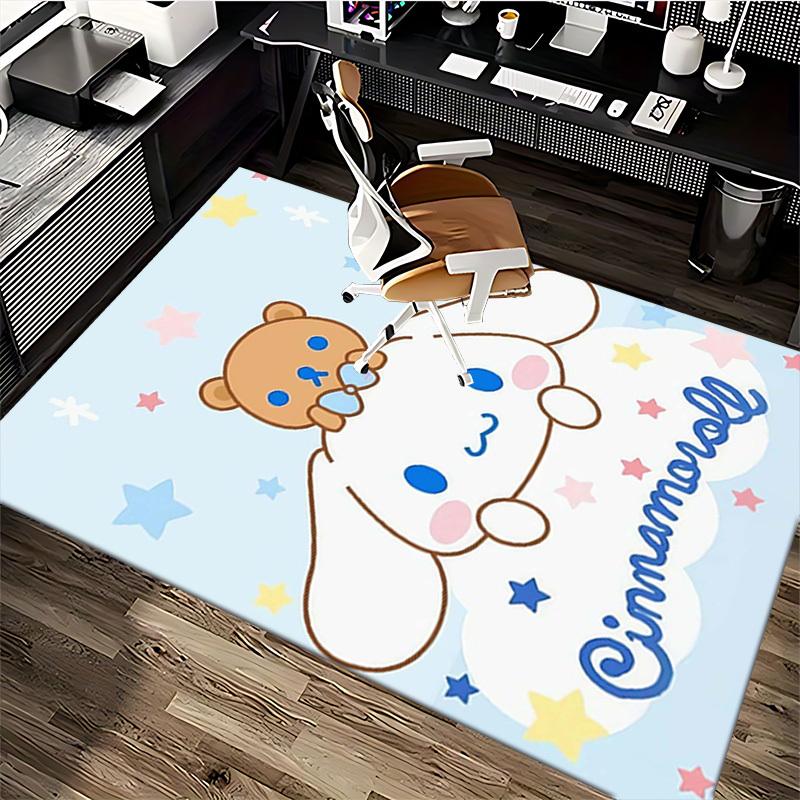 Anime Cartoon Design Cinnamoroll Chair Mat - Non-Slip Rug for Office, Home Decor, Living Room, Bedroom, Gaming Room & Dormitory Carpet.E035