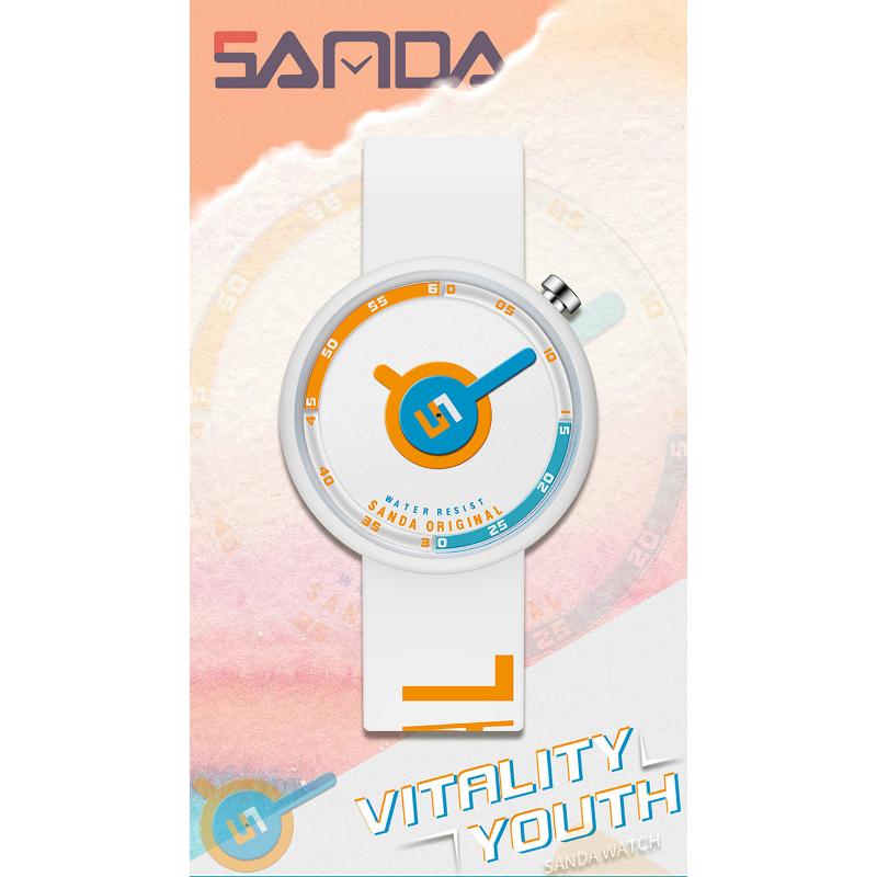 SANDA Силиконовый ремень, трендовые мужские и женские студенческие часы, простые индивидуальные водонепроницаемые часы