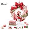 Decorative Fabric Wreath Kit Christmas DIY Kit, Patchwork Beginner-Friendly Handmade Holiday Craft Personalized Door Decor Decoration Set for