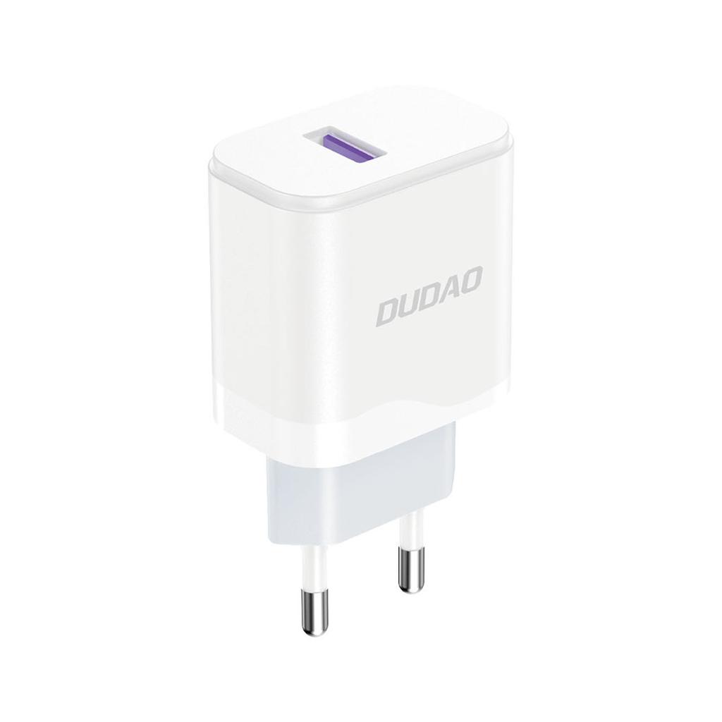 Dudao A20EU 18W USB-A Wall Charger with USB-A to Lightning Cable - White