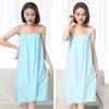 Microfiber Bath Dress Quick Absorbent Quick-Drying Anti-slip Adjustable Bust Sleeveless Press Button