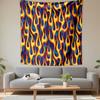 Fiery Flame Pattern On Blue Background Patterned Tapestry Decorative Wall Hanging, Home Bedroom Living Room Decor