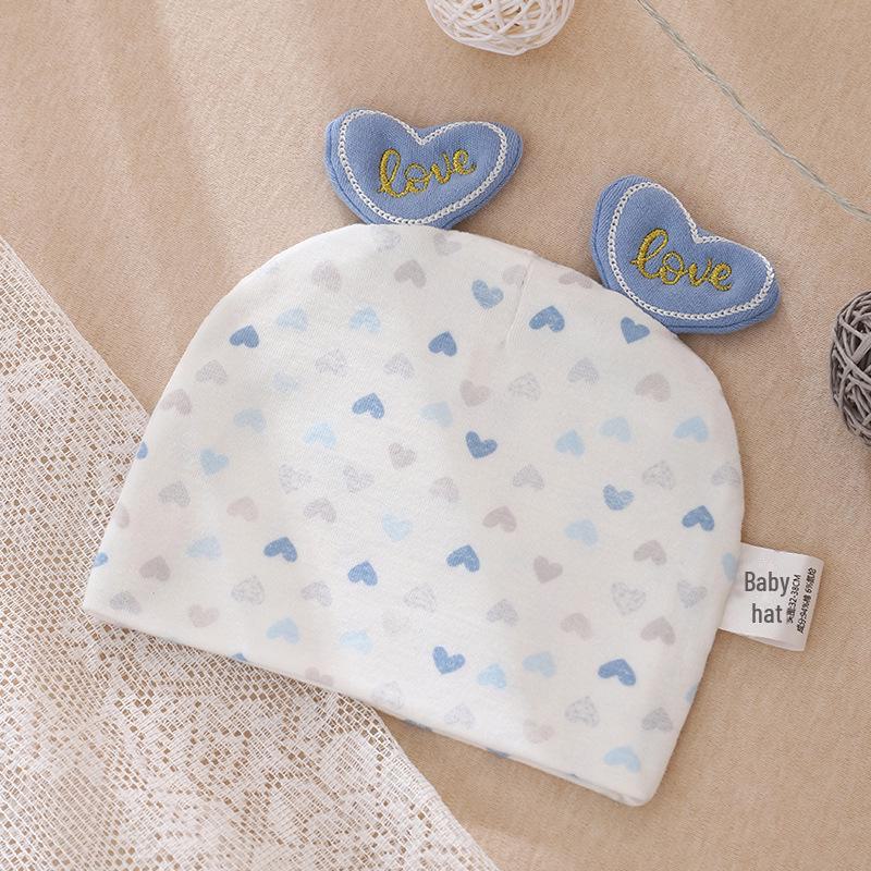 Хлопковая шапочка для новорожденного на весну и осень: 0-3 месяца, унисекс, защита родничка, легкие, для лета.
