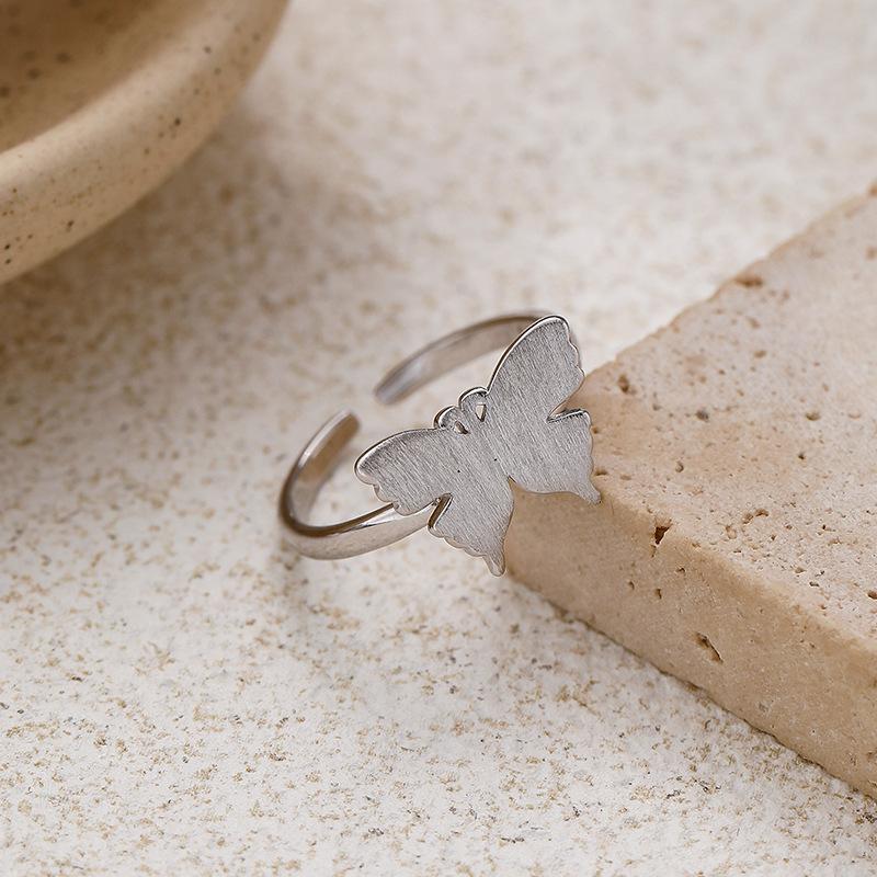 Кольцо Mori Butterfly Женское Личность Креативное Матовое Кольцо Хипстер Открытое Кольцо Ювелирные Изделия Высокого Класса