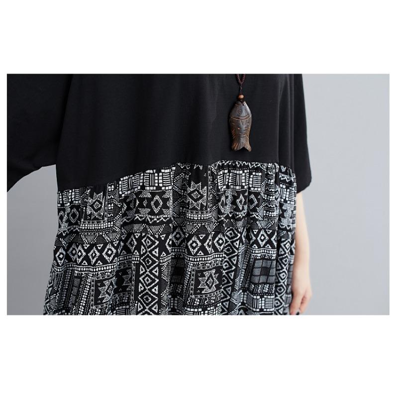 Dimanaf 2024 Plus Size Women Summer Dress Elegant Style Basic Vintage Long Dress Linen Loose Large Soft Dress