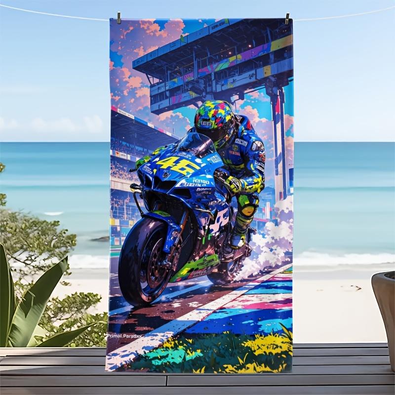 1pc 46 Number Motorcycle Racing Beach Towel Microfiber Quick Dry Sand Free Large Absorbent Towel Summer Pool Biker Fans Gift