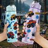 1PC Toy Car Racing Pack 750ml Color Plastic Sports Water Bottle Leakproof Flip Straw Lid Suitable for Sports Office Home Use