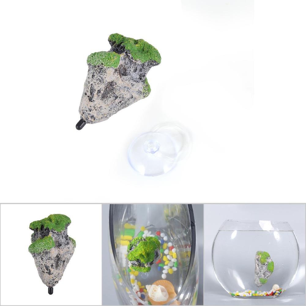 Suspended Floating Aquarium Rock Synthetic Moss Floating Island Ornament Aquarium Decoration