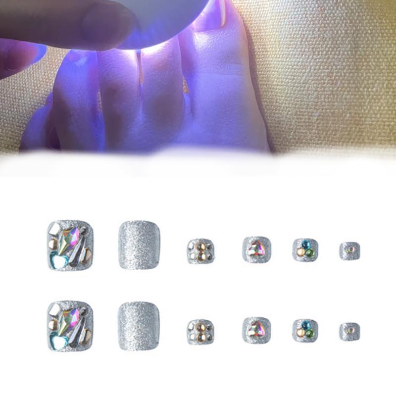 Unique J-216 Toe Nail Wraps In Sparkling Big Diamond Design