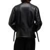 Adidas Solid Color Zip Collar Long Sleeve Leather Jacket Men Jackets Black JD9795