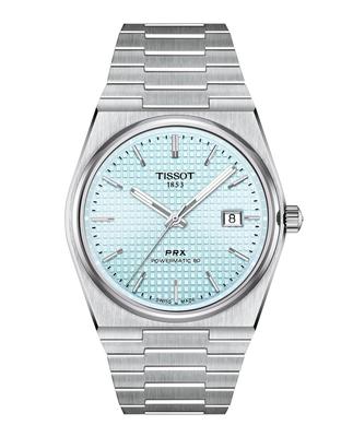 Мужские часы TISSOT PRX Powermatic 80 с циферблатом цвета 'Ледяной синий' и браслетом T1374071135100 [Авторизу...