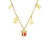 Mi Duo Duo European & American Geometric Christmas Pendant - Handmade 18K Gold-Plated Stainless Steel Chain