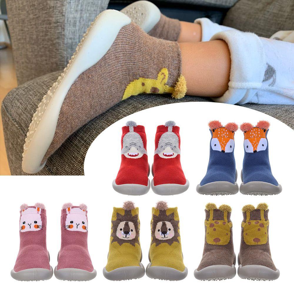 Bed Sock Cute Cartoons Plush Baby Toddler Socks Coral Fleece Sock Anti-slip Slippers Floor Sox