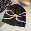 Осень и Зима Корейская Вязаная Шапка с Принтом Бантов Ретро Милая Эластичная Универсальная Холодная Шапка Теплая Шерстяная Шапка
