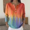 Women's Fashion Long Sleeve Plaid Geometric Print Top Elegant Casual Top