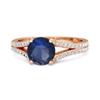 Кольцо с дизайном раздвоенной шинки из синего сапфира - Стерлинговое серебро 925 пробы, розовое золото вермейль