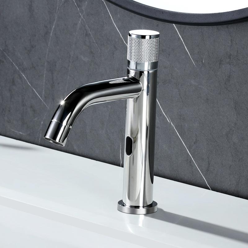 Латунный Интеллектуальный Автоматический Сенсорный Смеситель для Раковины в Ванной Горячей и Холодной Воды Интеллектуальный Смеситель для Раковины Настольный Монтаж Стиральный Кран