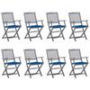 Day and Night - Day and Night Folding Garden Chairs 8 Units and Cushions Solid Acacia Wood