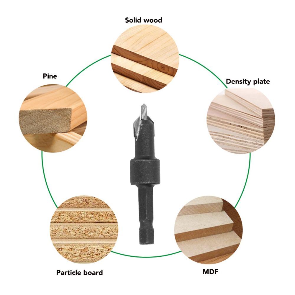 Tapered Countersink Drill Bit Milling Cutter Woodworking Chamfer Drilling and Countersinking