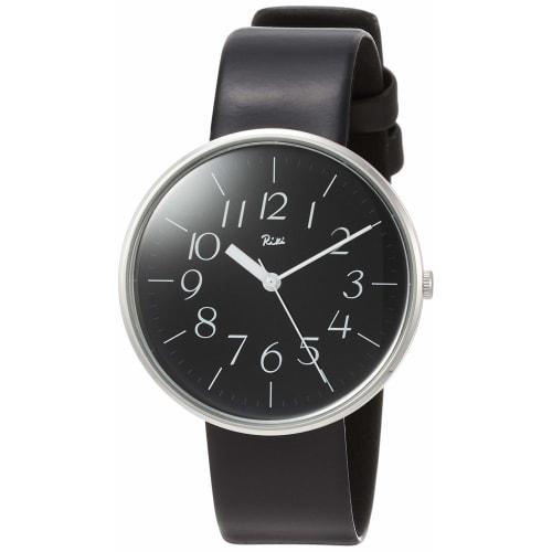 Seiko Watch Riki AKQK453 Women's Watch with Black Dial, Full Arabic Inscription, Black Leather Band, and Curved Hardlex