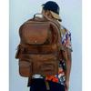 Eco-Friendly Luxury Vintage Men's Leather Backpack Shoulder Briefcase Rucksack