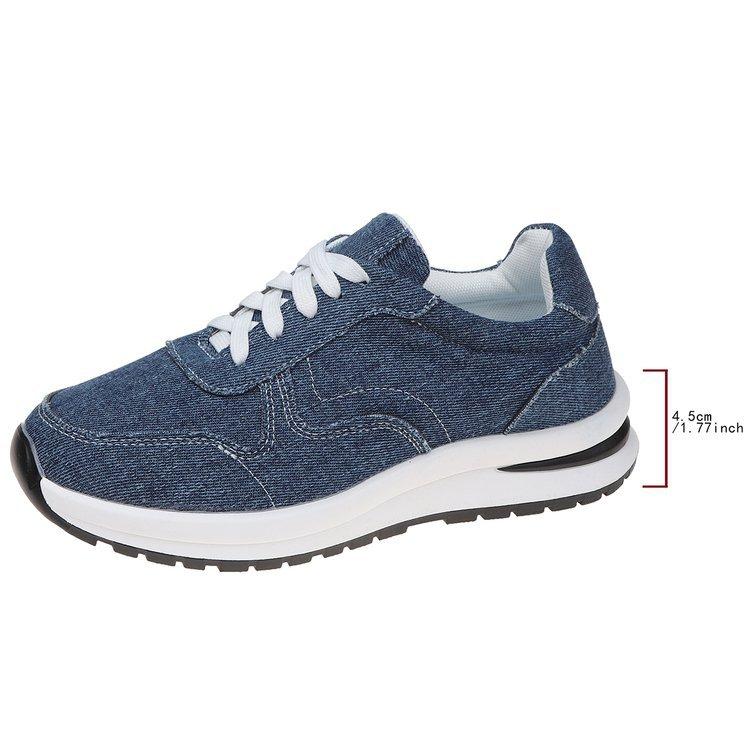 Women's Canvas Shoes Fashion Lace-Up Flat Sneakers Solid Color Casual Ladies Vulcanized Shoes