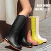 High Tube Rain Shoes Female Non-slip Student Korean Version Fashion Water Boots Long Tube Outside Rain Boots Camping Rubber Shoes Waterproof Shoes