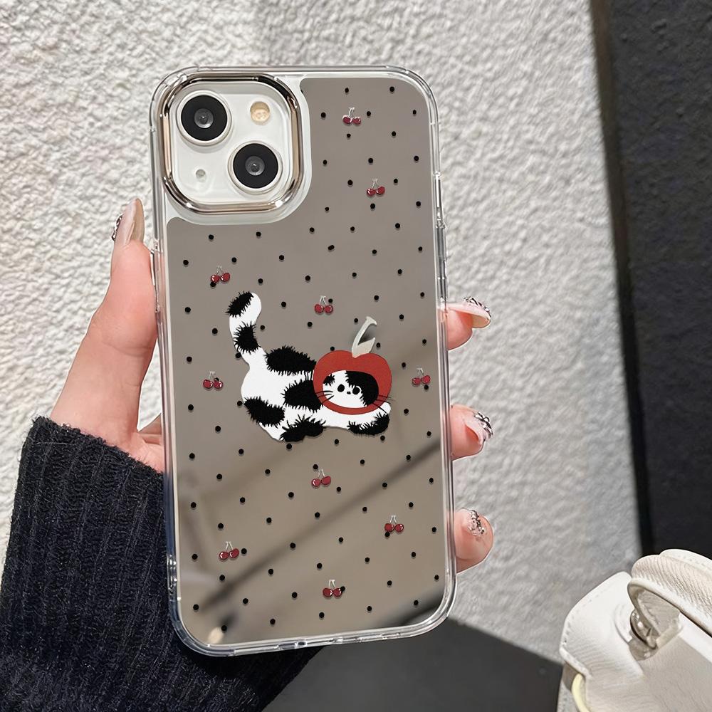 Printed Makeup Mirror Phone Case For IPhone 17 16 15 14 13 12 11 Pro Max 16E 17E Plus Bumper Shockproof Hard Coque Cover