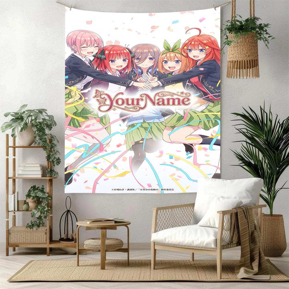 Quintessential Quintuplets Custom Your Name Wall Decor Tapestry Art For Pet Memorial Birthdaywedding Party Backdrop Family Gift