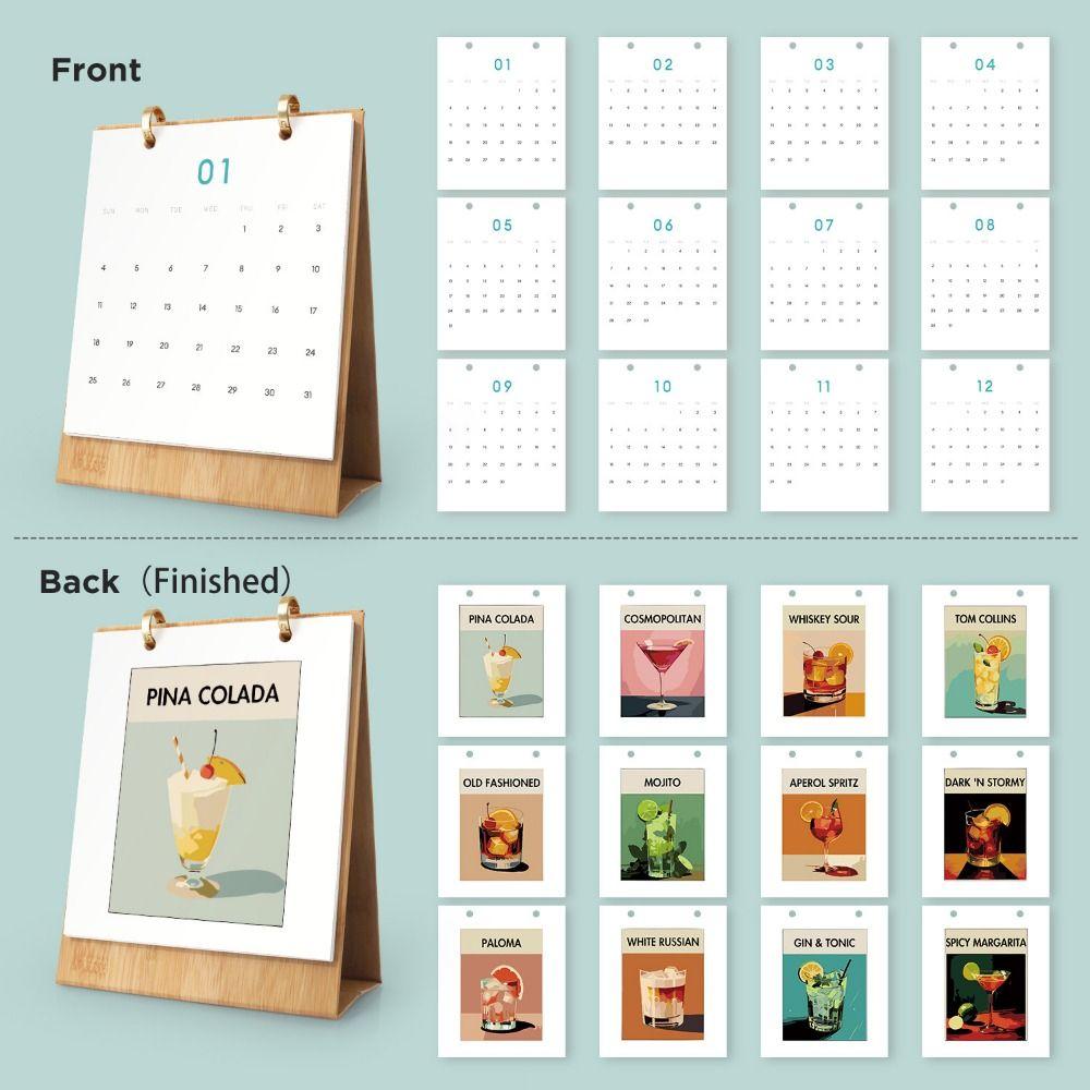 2026 Edition Desk Calendar Handmade DIY Calendar Standing Flip Calendar Family and Friend
