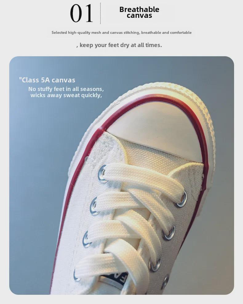 Children's Low-Top Lace-Up Canvas Sneakers - 2024 Spring Collection, Candy Colors, Parent-Child Shoes for Boys and Girls