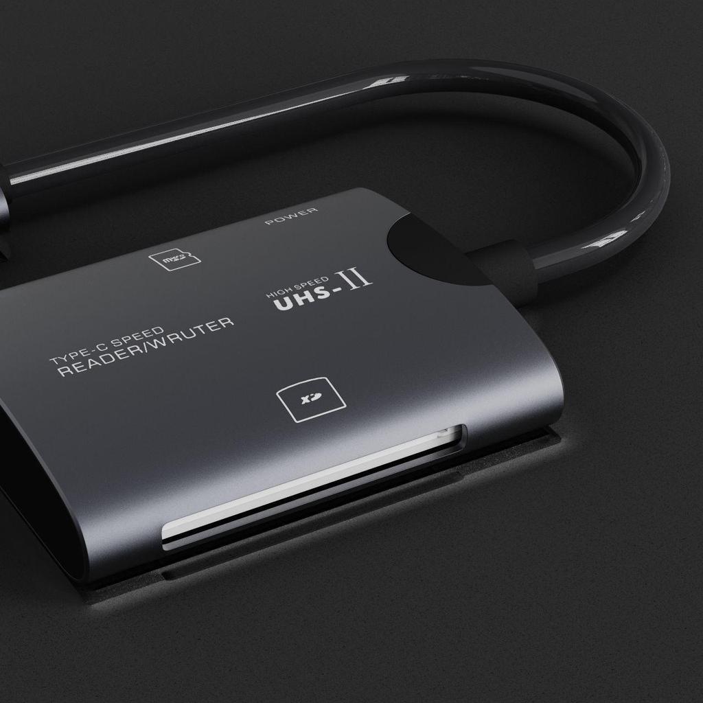 Многофункциональный высокоскоростной кардридер USB: TF, XD, Type-C, Алюминиевый сплав