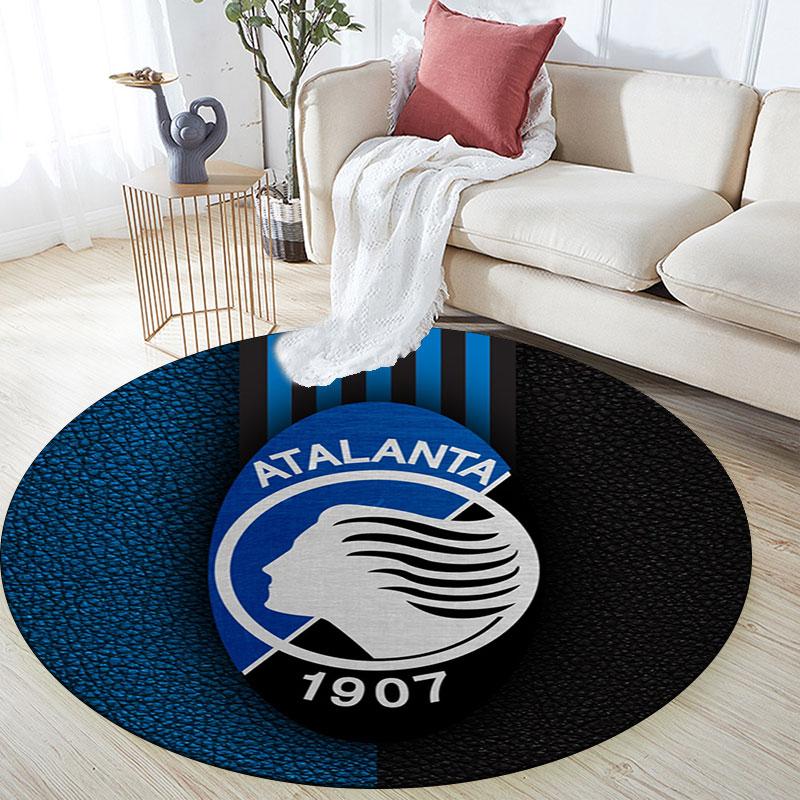 Круглый ковер с принтом Atalanta BC, Нескользящий моющийся круглый ковер для гостиной, спальни, игровой комнаты, Декор для спортивного болельщика, Праздничный подарок на день рождения