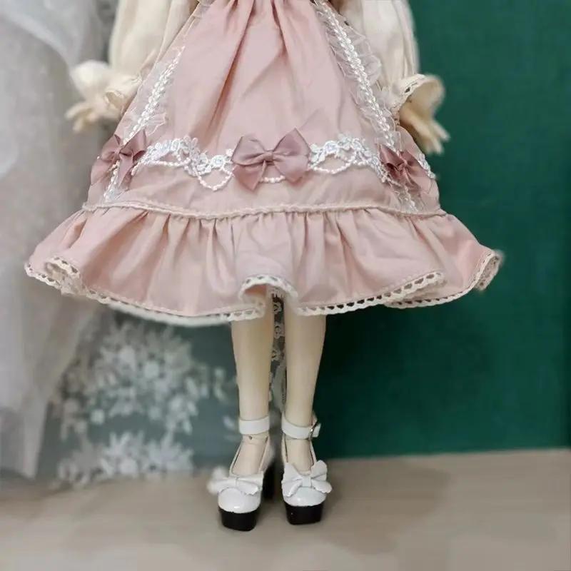 60/45/30cm Doll's Clothes Pink Clothing for 1/3 1/4 1/6 Bjd Doll Skirt+Hair Dress Up Toys Play House Doll Accessories,no Doll