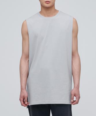 Layered Sleeveless Top_Long Length [Light Gray]
