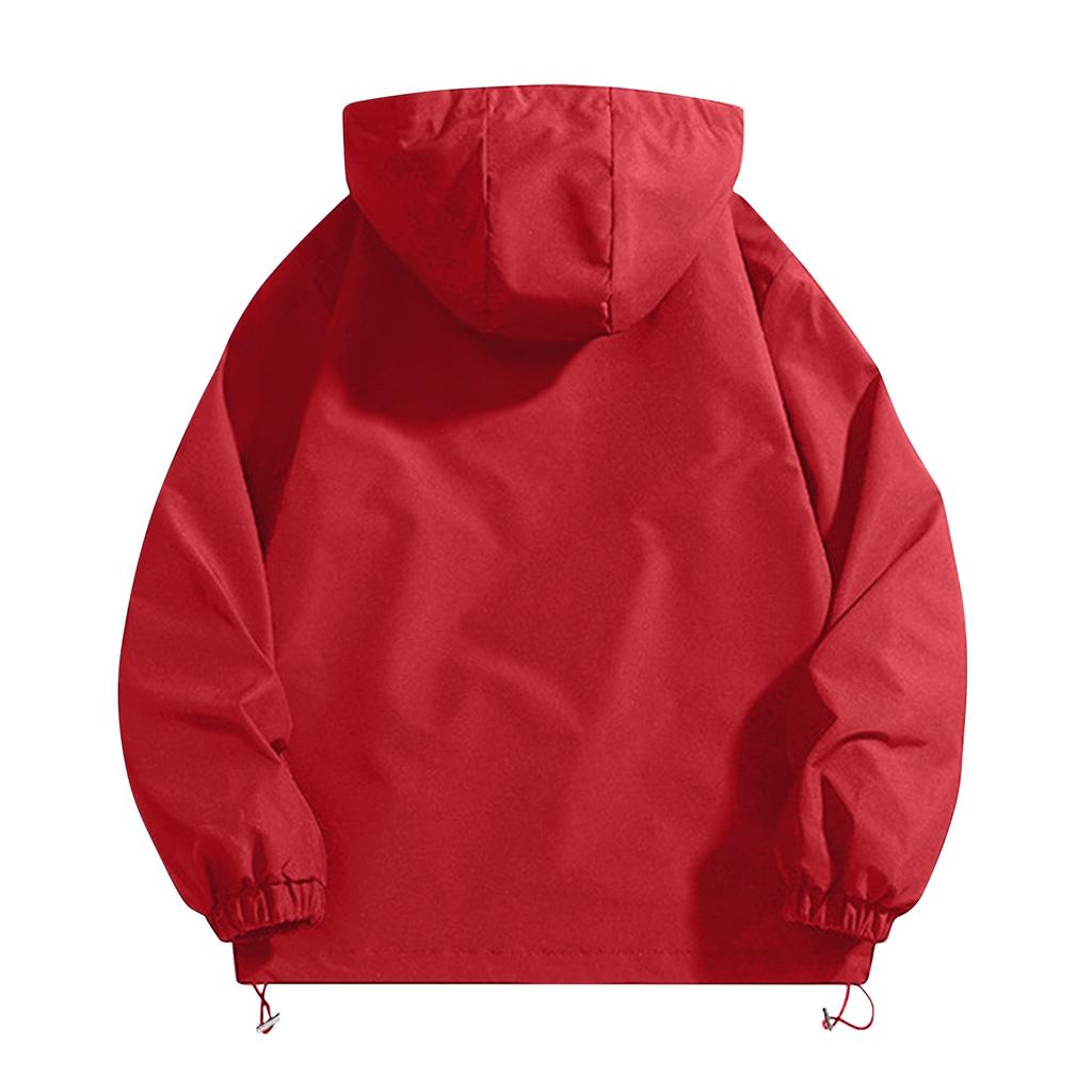 Унисекс Осенняя повседневная спортивная однотонная ветрозащитная куртка на молнии Рабочая куртка