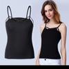 Женский простой камзол с U-образным вырезом, эластичный жилет с открытой спиной, тонкий топ на бретелях, футболка, футболка
