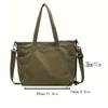 Simple Corduroy Tote Bag Large Capacity Shoulder Bag Casual Crossbody Bag For School Travel AVE