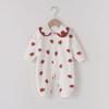 Baby Velvet Romper: Cute Lapel Spring Jumpsuit for Newborns and Infants