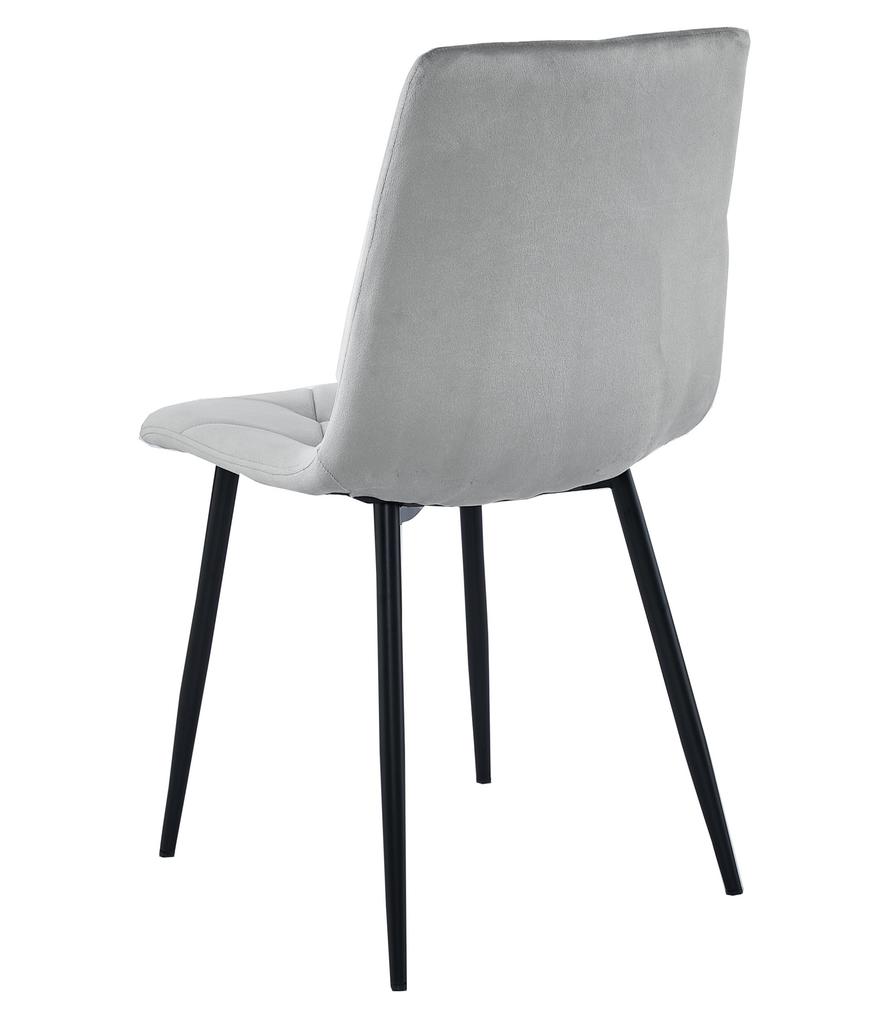LIBRA chair - silver-gray velvet / black legs x 1