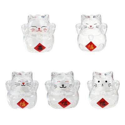3D Кот Стеклянная Копилка Компактная Прочная Очаровательная для Спальни Офиса Высотой 2,3 дюйма Термостойкая Многоцелевая