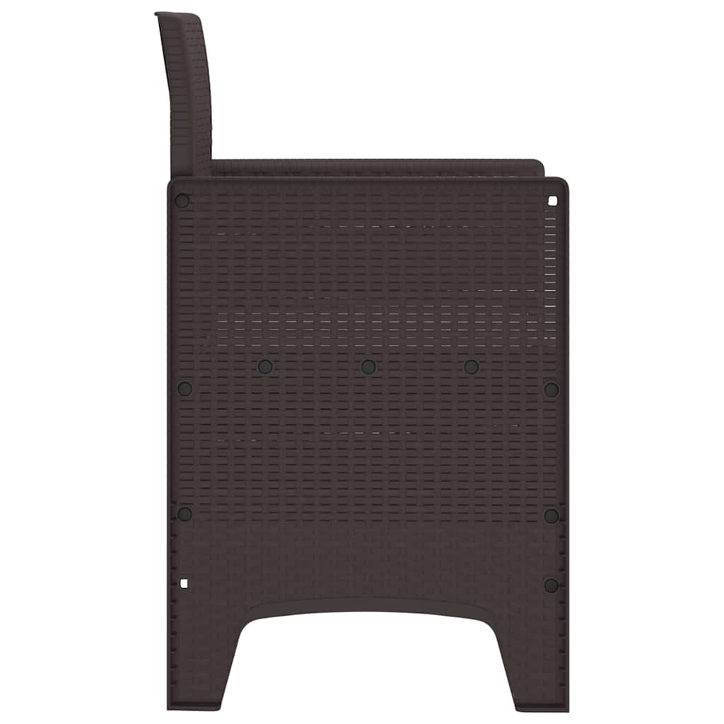 Garden Chair with Cushion 4 pcs Brown 53 x 49 x 85 cm Polypropylene