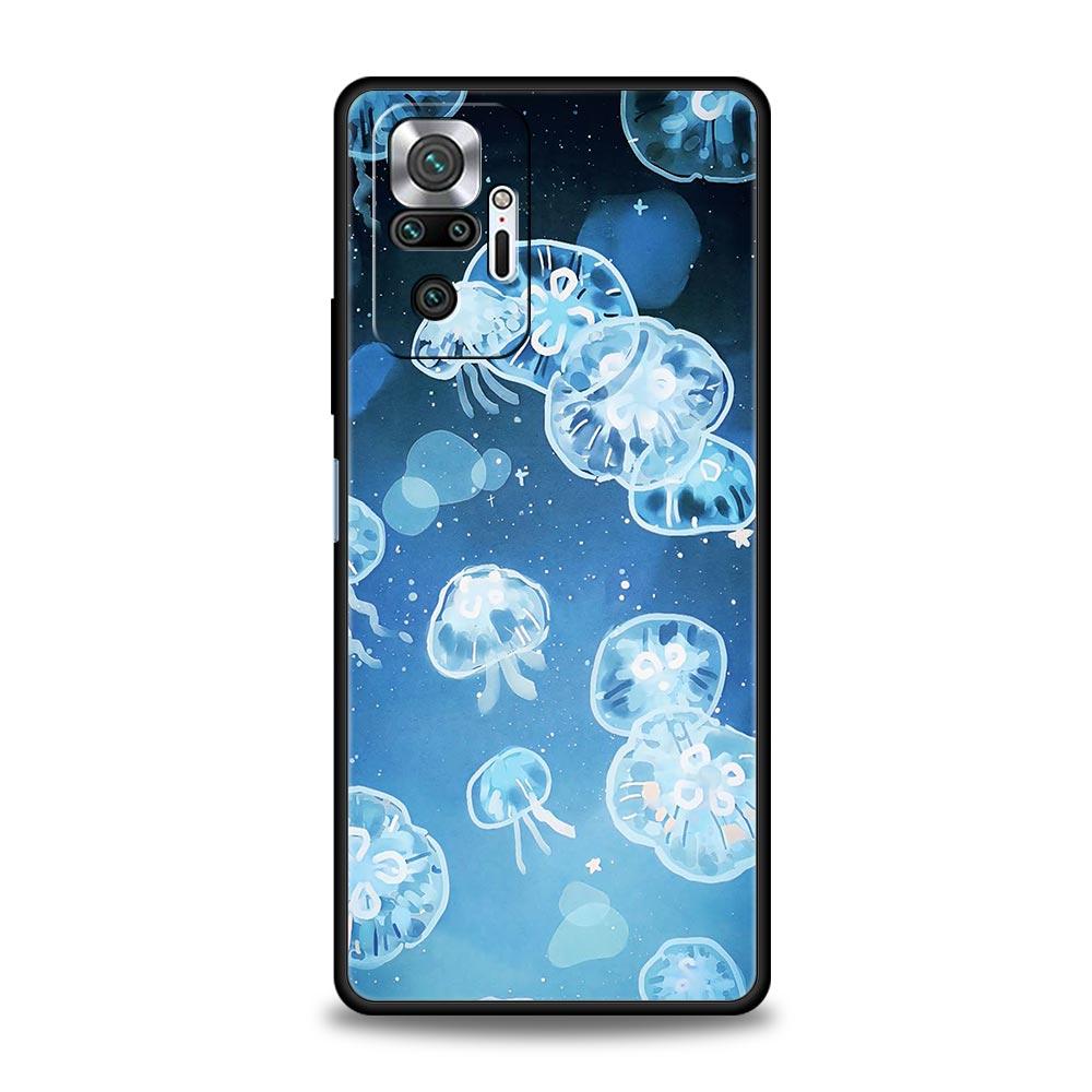 Парный чехол для телефона с дельфином и китом Для Xiaomi Redmi Note 14 13 12 Pro Plus 5G 9S 9 10 11 4G 14C 13C 12C 10C 9C 9A Мягкий чехол