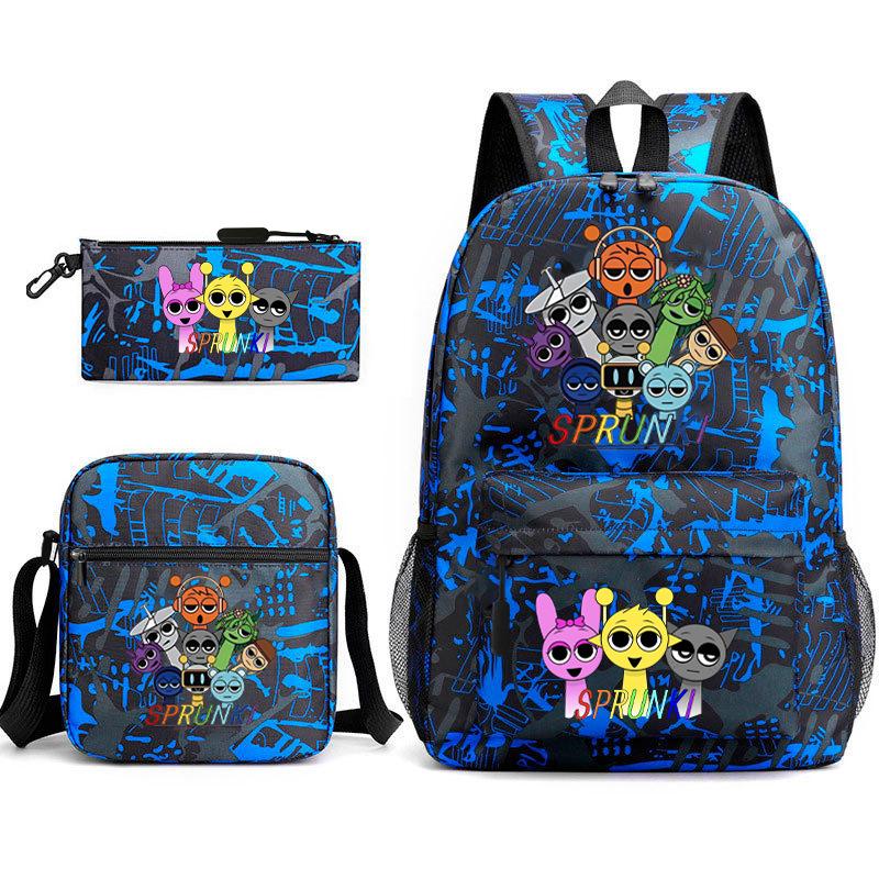 Rhythm Box Children's Backpack Crossbody Bag Pencil Bag Rabub Cute Elementary School Bag Three-piece Set