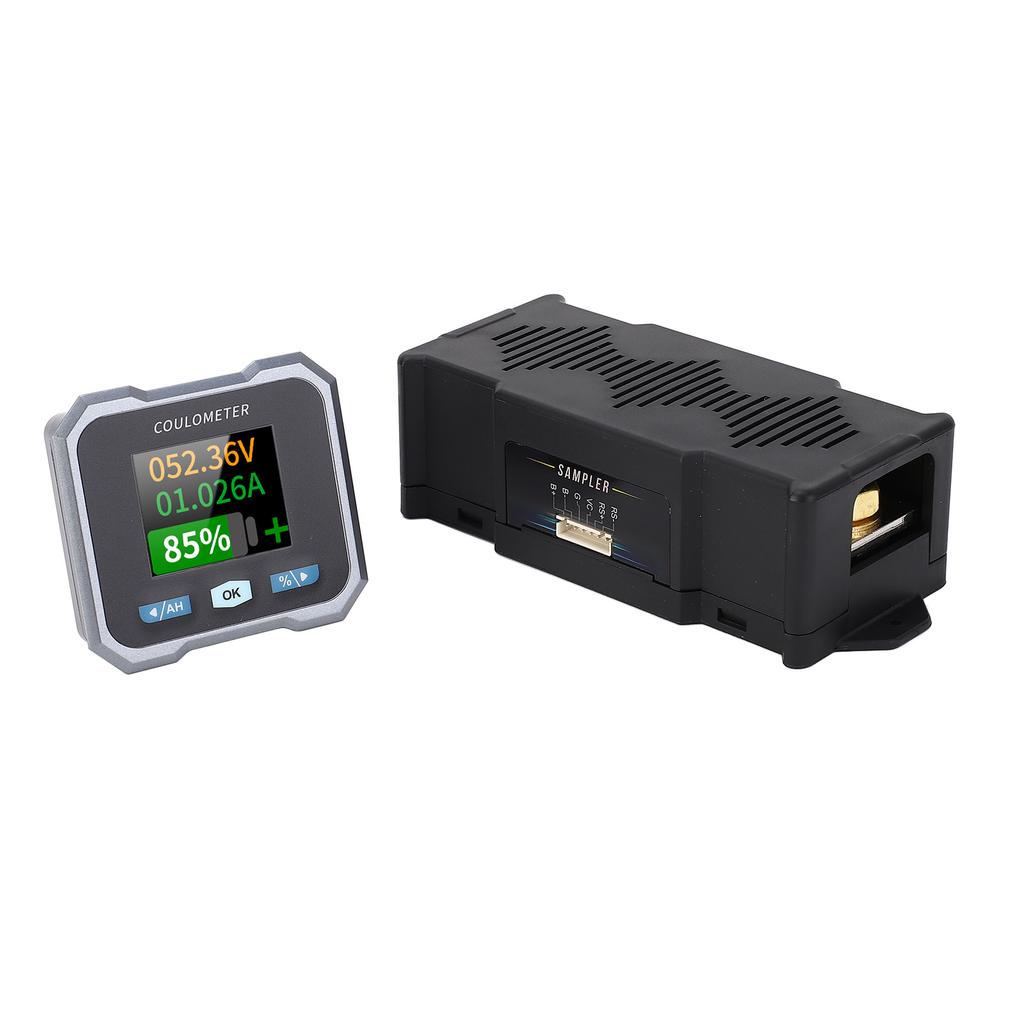 Battery Monitor Meter Waterproof 400A 10‑100V Capacity Percentage Time Power Voltage Meter with Shunt for Electric