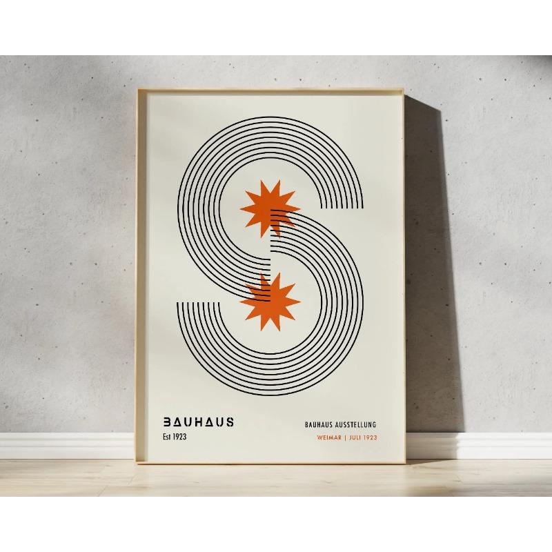 Яркий красочный настенный постер в стиле Баухаус середины века, геометрические принты на холсте, гостиная, спальня, художественное произведение для домашнего декора, подарок