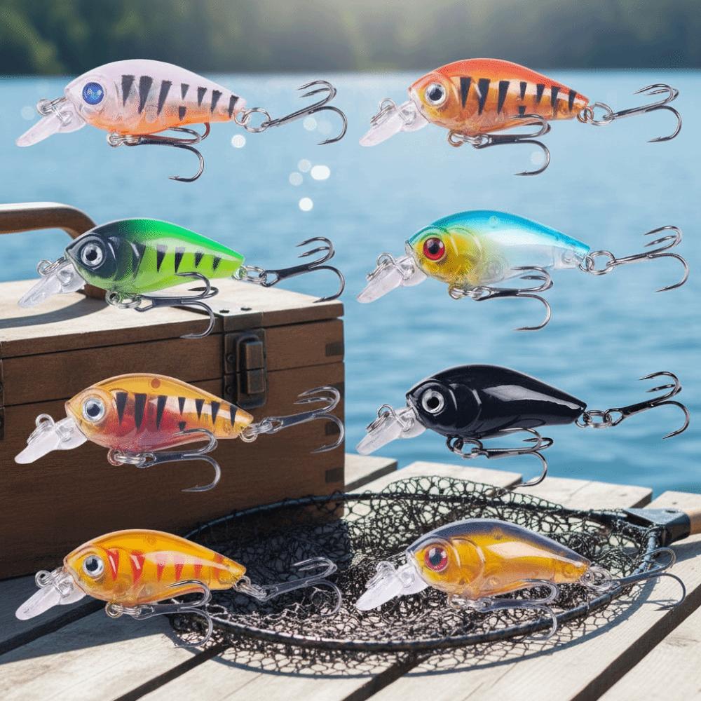 8pcs/box 3D Fish Eyes Fishing Lures Kit Realistic Fishing Crank Bait Fishing Tool